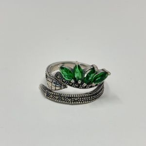Snake  sterling silver ring 925 for women with small zirconia